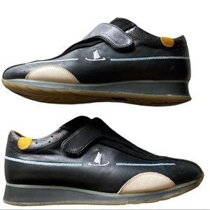 Murtosa Loafer Leather Shoe Slip On Velcro Close Rubber Sole Navy Size 37 US 6.5